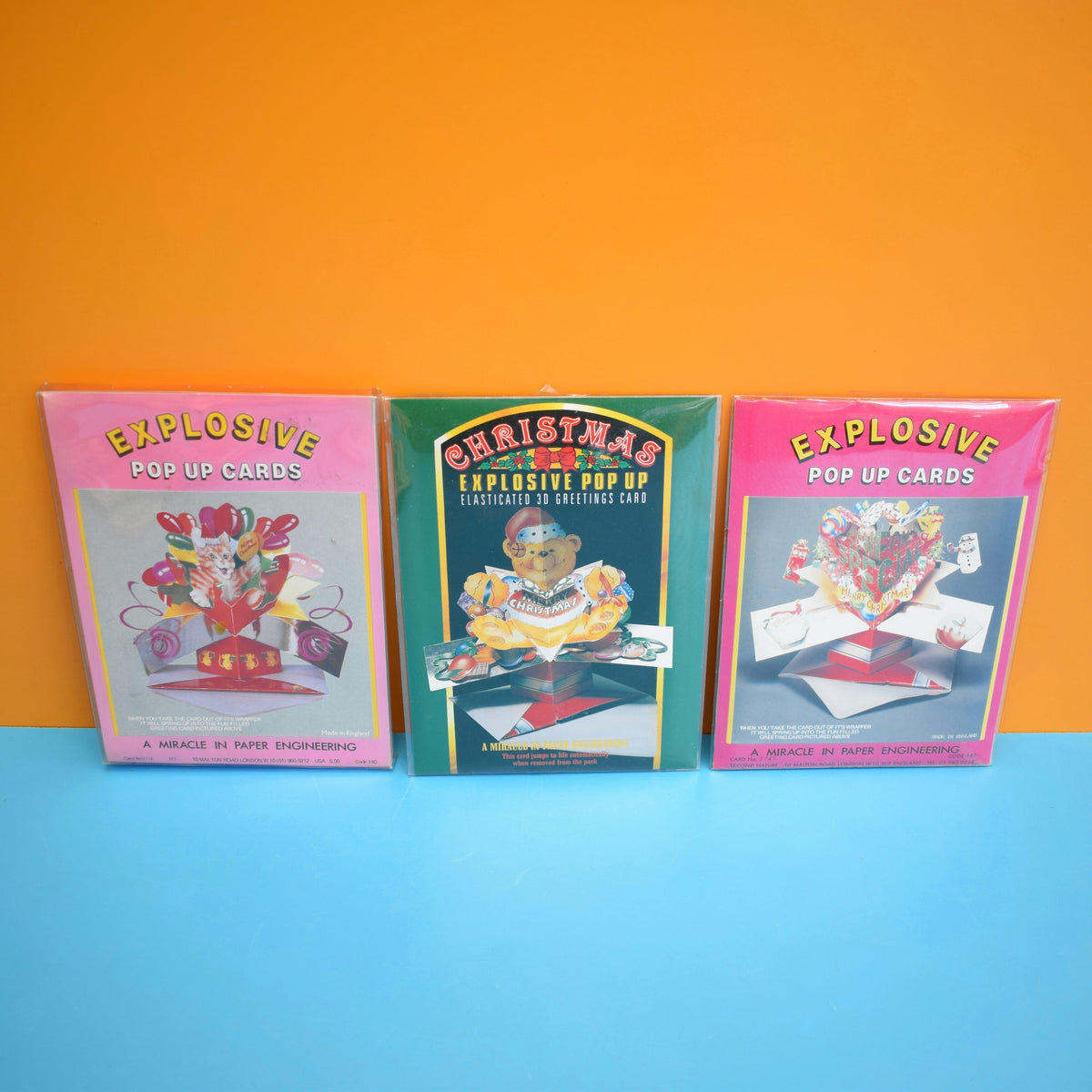 Vintage 1990s Greeting Cards - Explosive Pop Up - Christmas by Eric's Cards