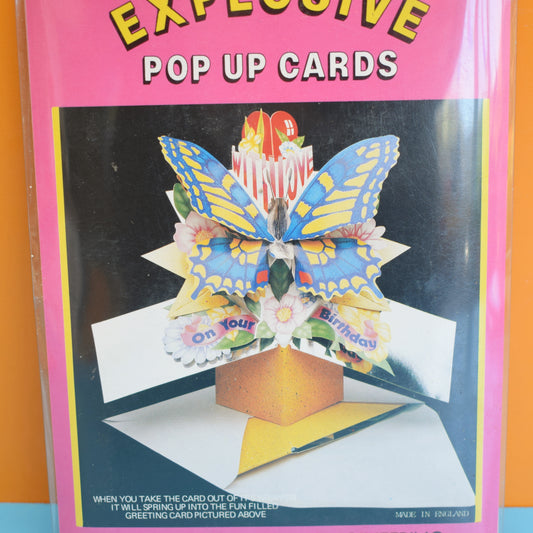 Vintage 1990s Greeting Cards - Explosive Pop Up - Birthday/ Thank You by Pineapple retro