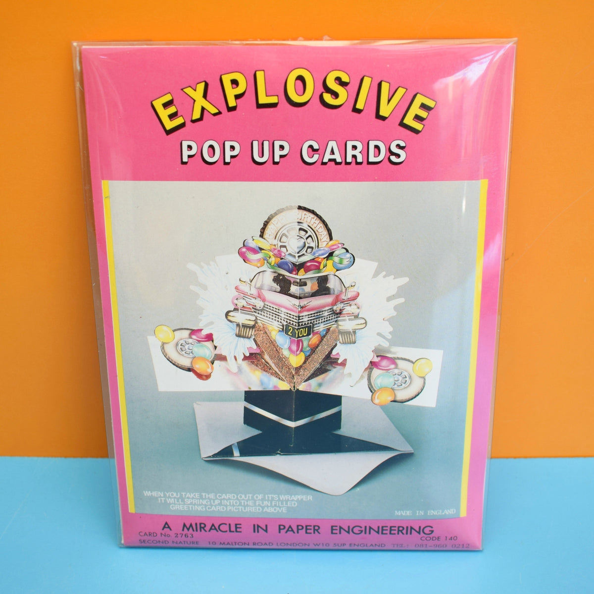 Vintage 1990s Greeting Cards - Explosive Pop Up - Birthday/ Thank You by Pineapple retro