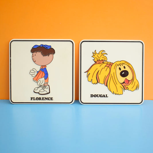 Vintage 1970s Magic Roundabout Plastic Door Plaques