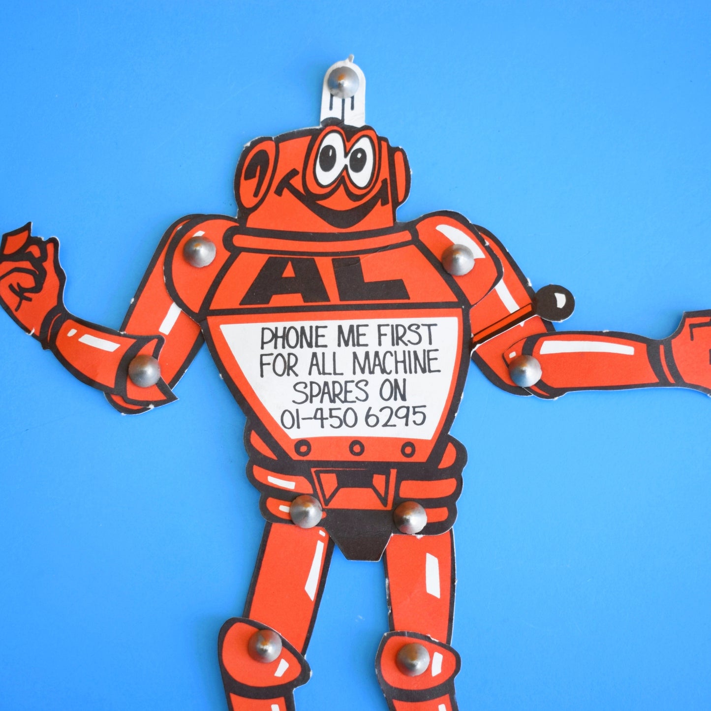 Vintage 1960s Kitsch Moving Paper Robot Advertising Piece - Machine Spares