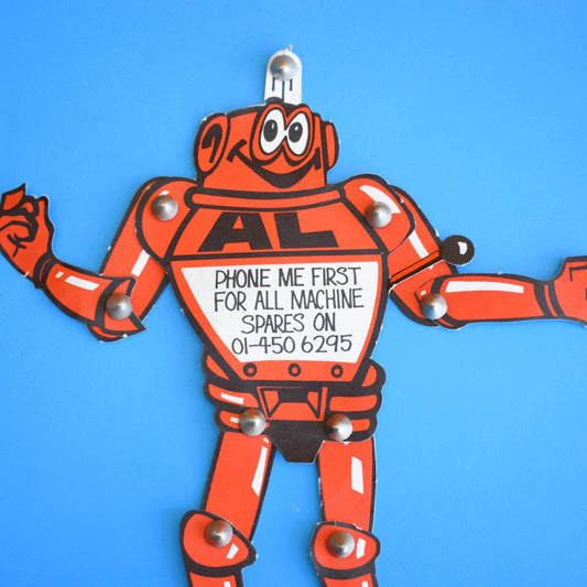 Vintage 1960s Kitsch Moving Paper Robot Advertising Piece - Machine Spares