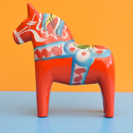 Vintage 1970s Small Dala Wooden Horse - Sweden by Pineapple Retro