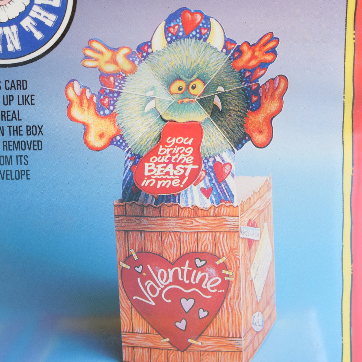Vintage 1990s Greeting Cards - Explosive Pop Up - Valentines - Monsters by Pineapple retro