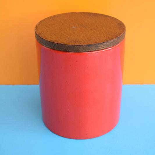 Vintage 1970s Glossy Storage Jar - Schramberg Germany - Red
