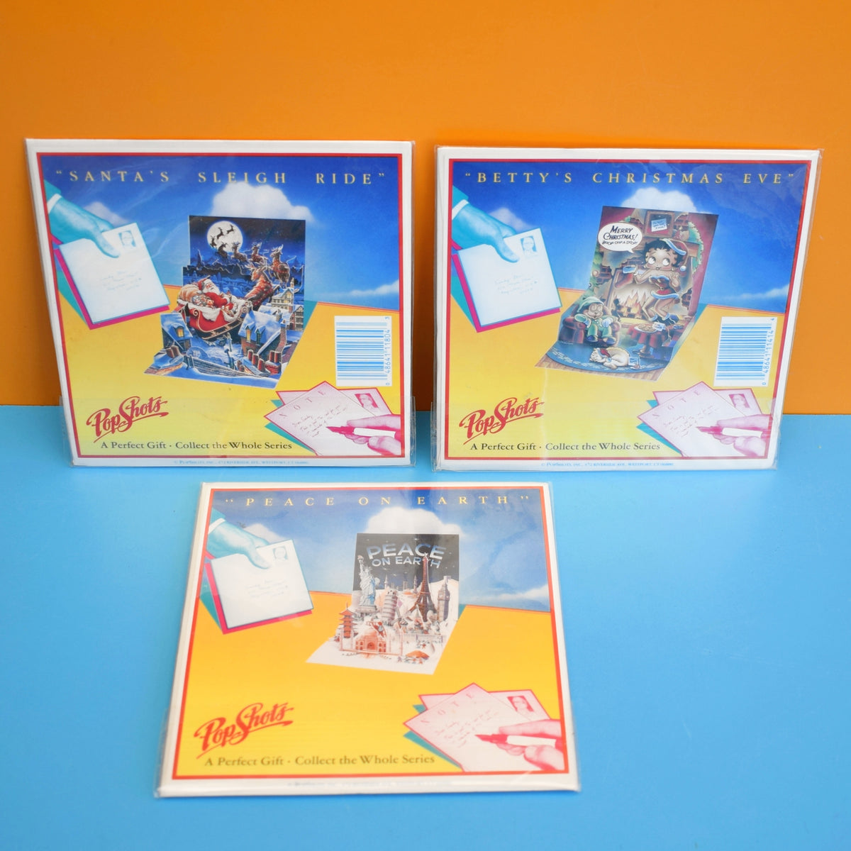 Vintage 1990s Greeting Cards -Pop Shots - Christmas by Pineapple retro