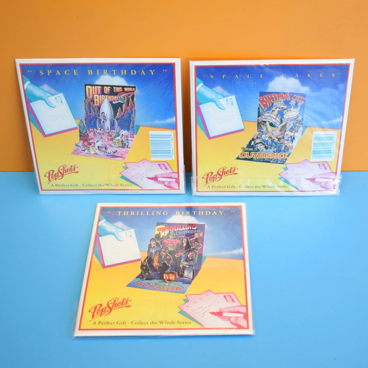 Vintage 1990s Greeting Cards - Pop Shots - Happy Birthday - Space & Horror by Pineapple retro