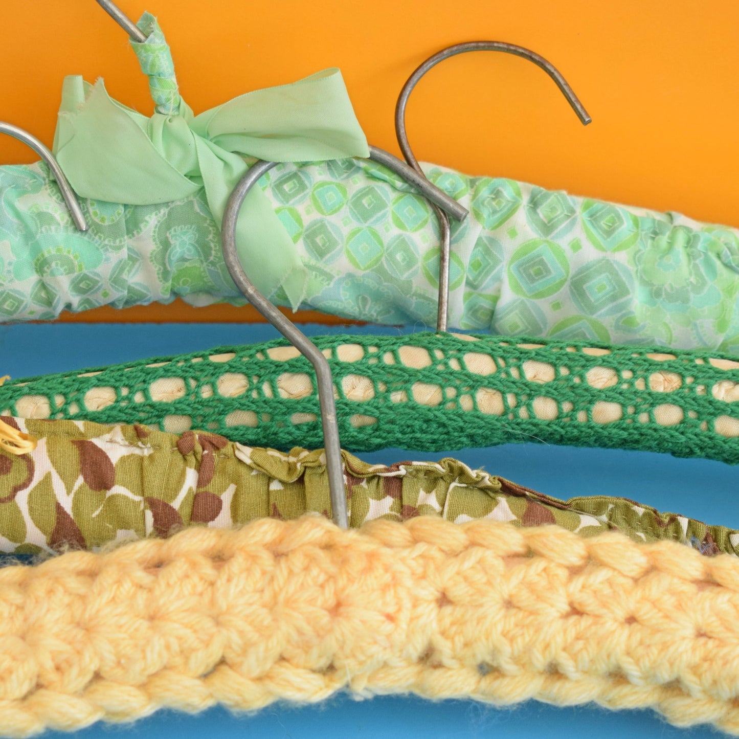 Vintage 1950s Padded Clothes Hangers - x10