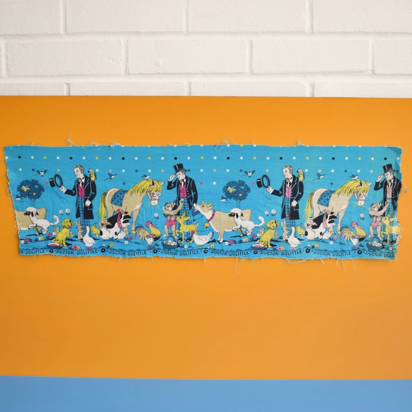 Vintage 1960s Doctor Dolittle Fabric Strip
