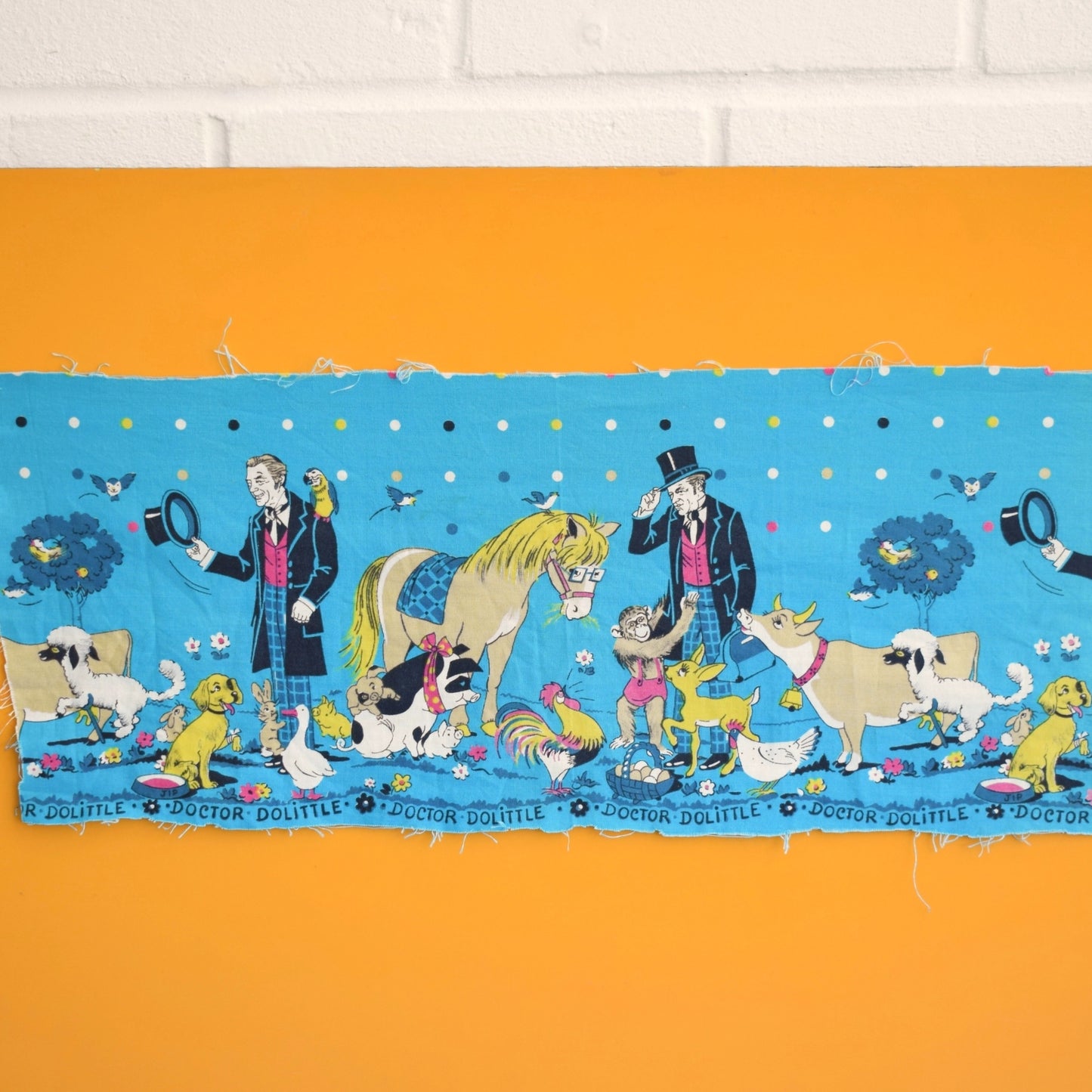 Vintage 1960s Doctor Dolittle Fabric Strip
