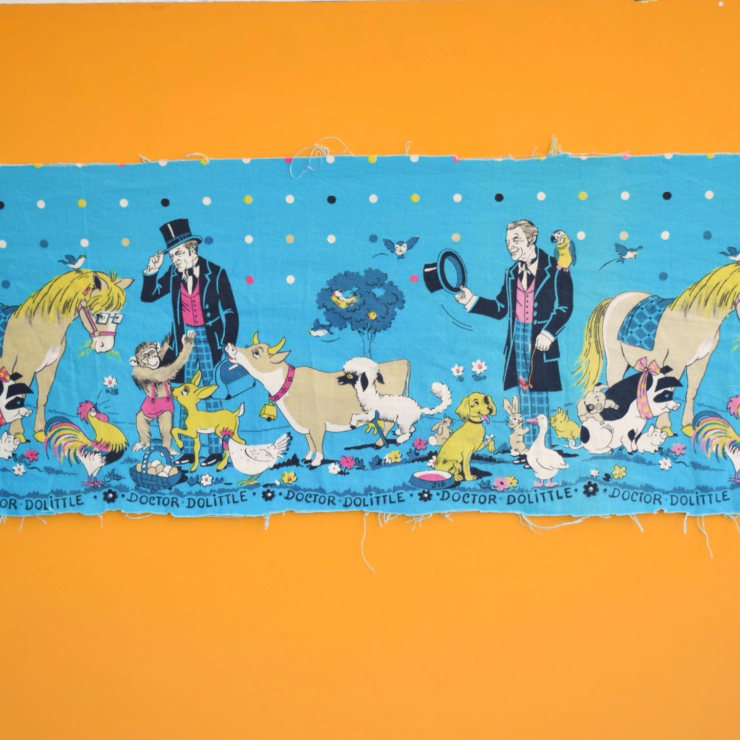 Vintage 1960s Doctor Dolittle Fabric Strip