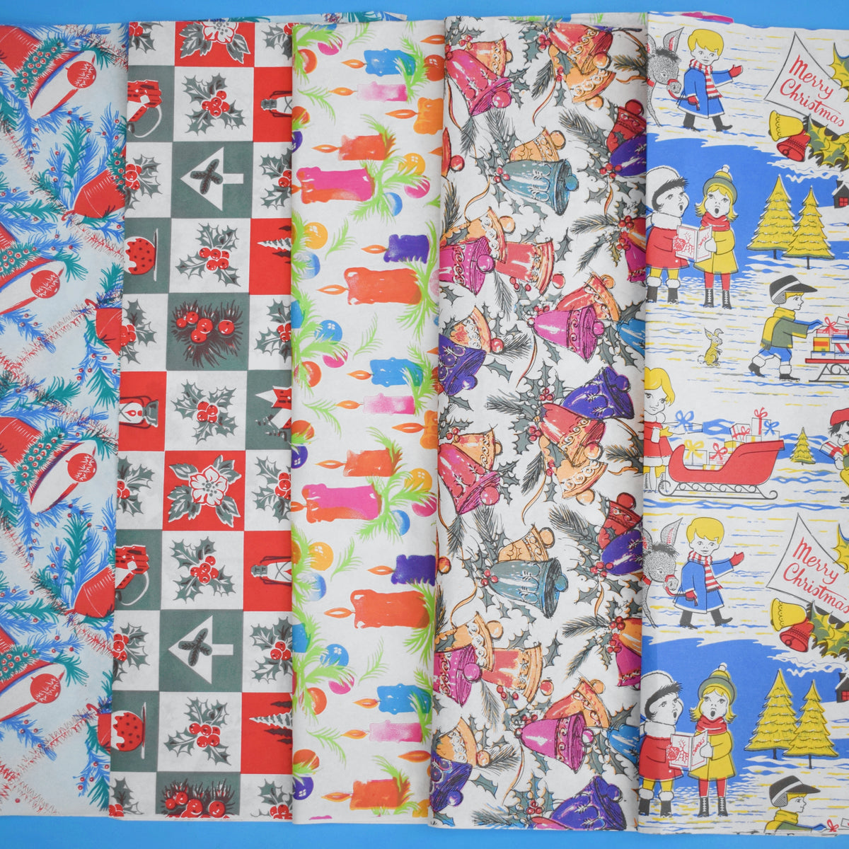 Vintage 1970s Christmas Wrapping Paper - Mixed Designs - Unused- Large Quantities by Pineapple Retro