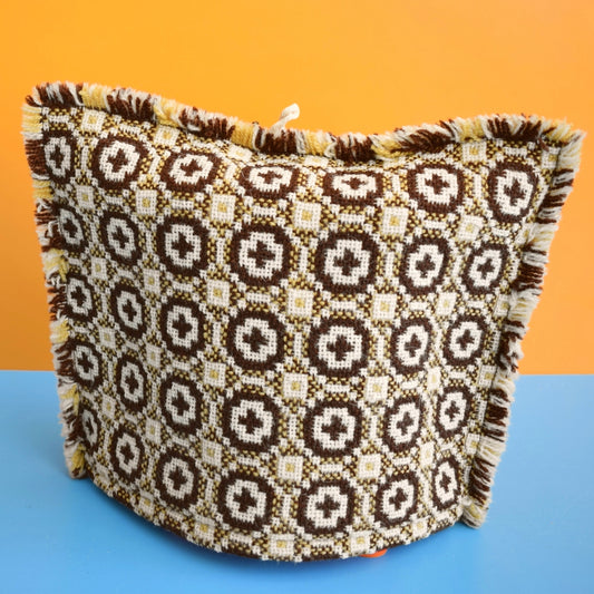 Vintage 1960s Welsh Tapestry Tea Cosy - Brown
