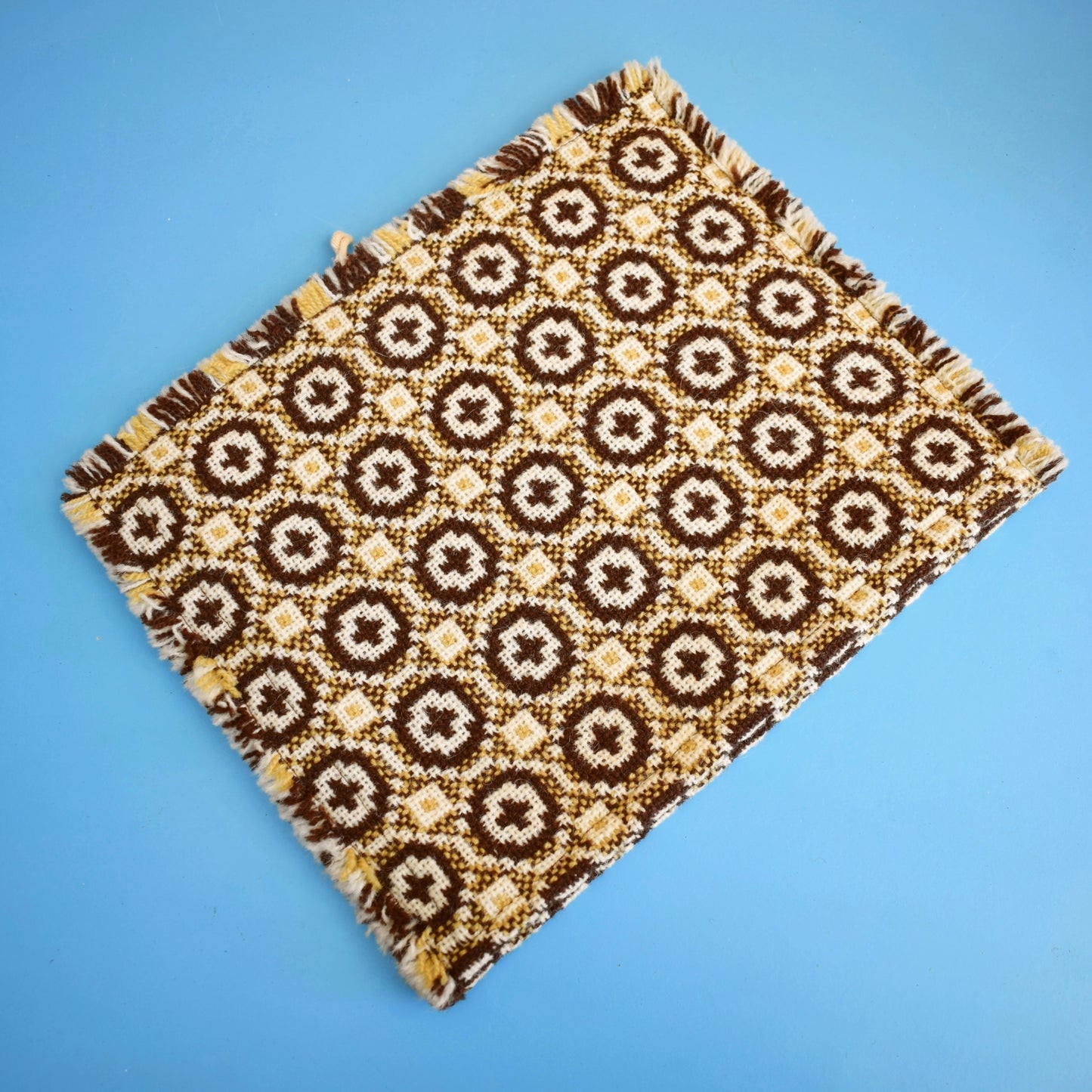 Vintage 1960s Welsh Tapestry Tea Cosy - Brown