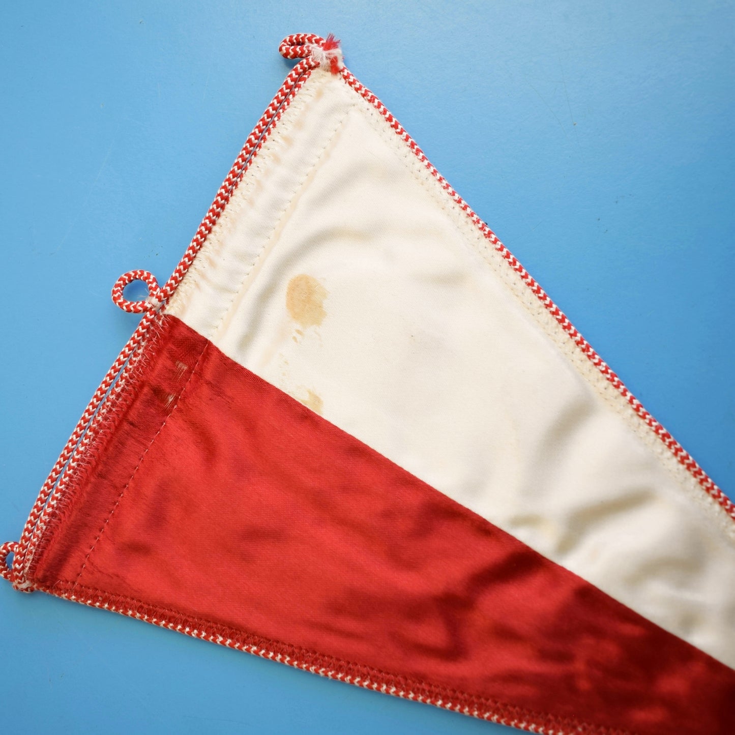 Vintage 1960s Satin Pennant Flags x2 Danmark / Denmark