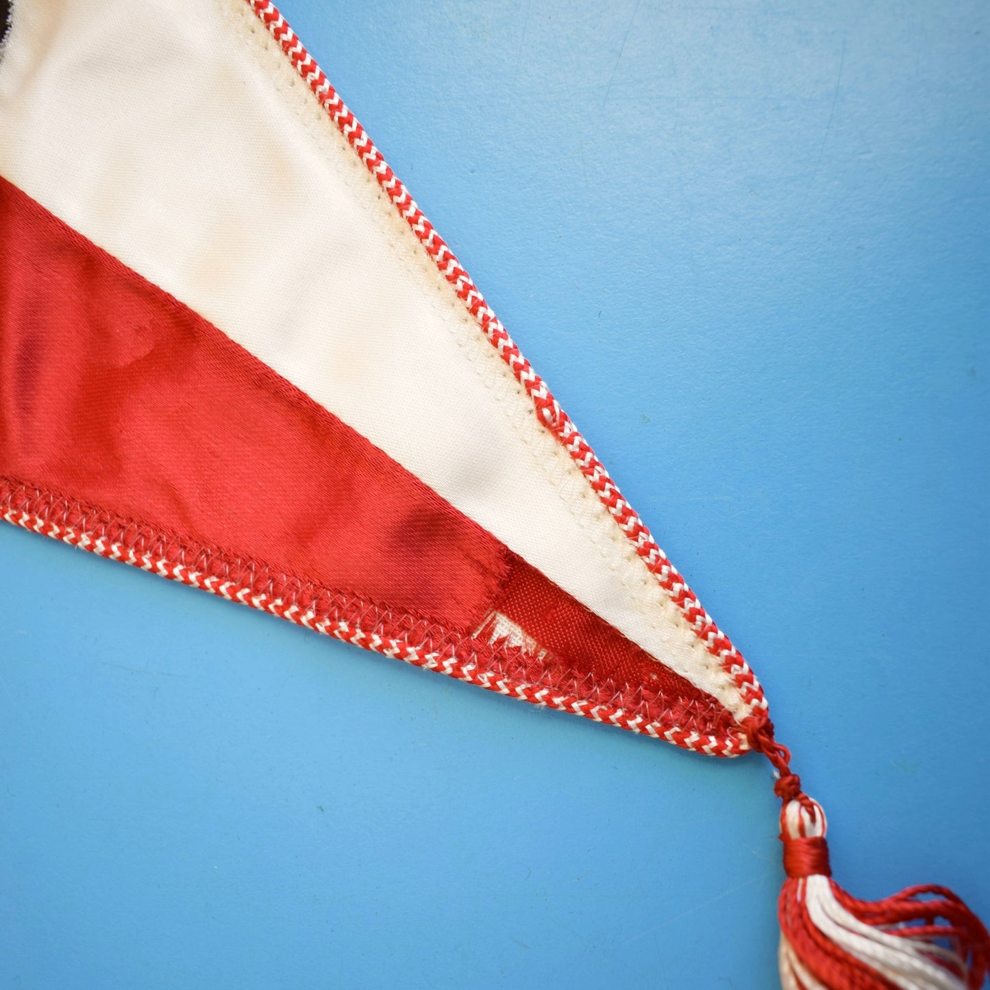 Vintage 1960s Satin Pennant Flags x2 Danmark / Denmark