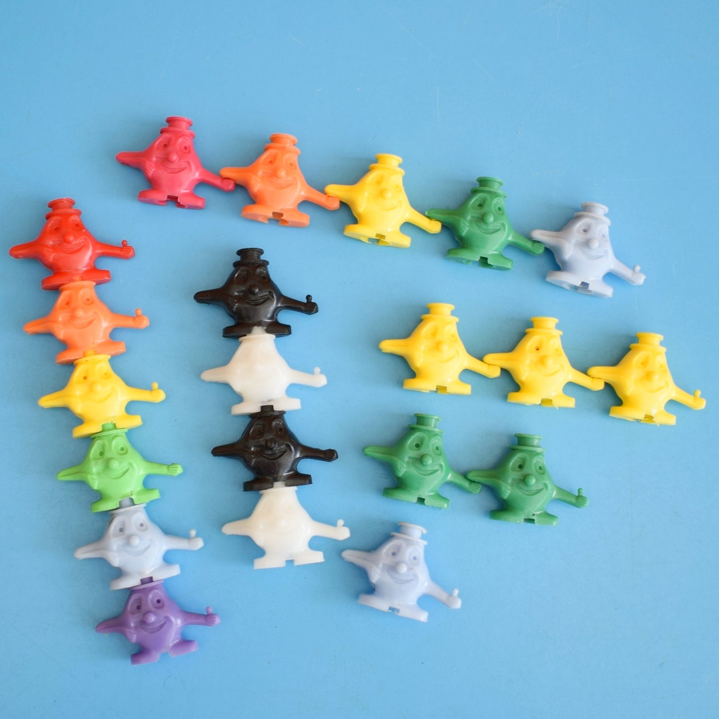 Vintage 1960s Poppit Stacking Toys- Puff-kins For Weetabix