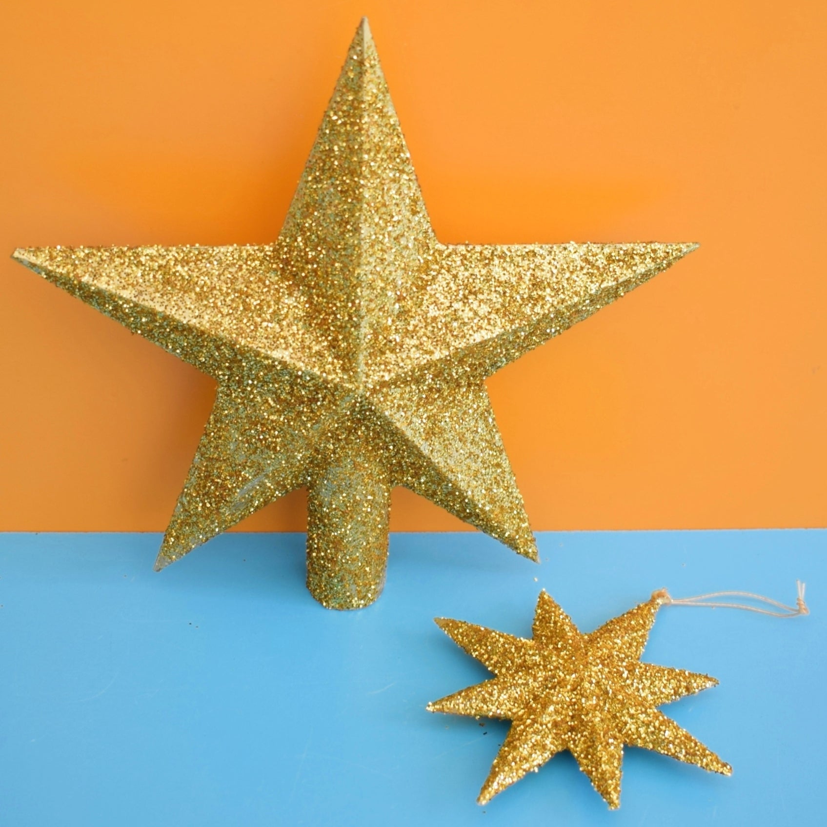 Vintage 1970s Glittery Christmas Star / Tree Topper Decoration by Pineapple Retro