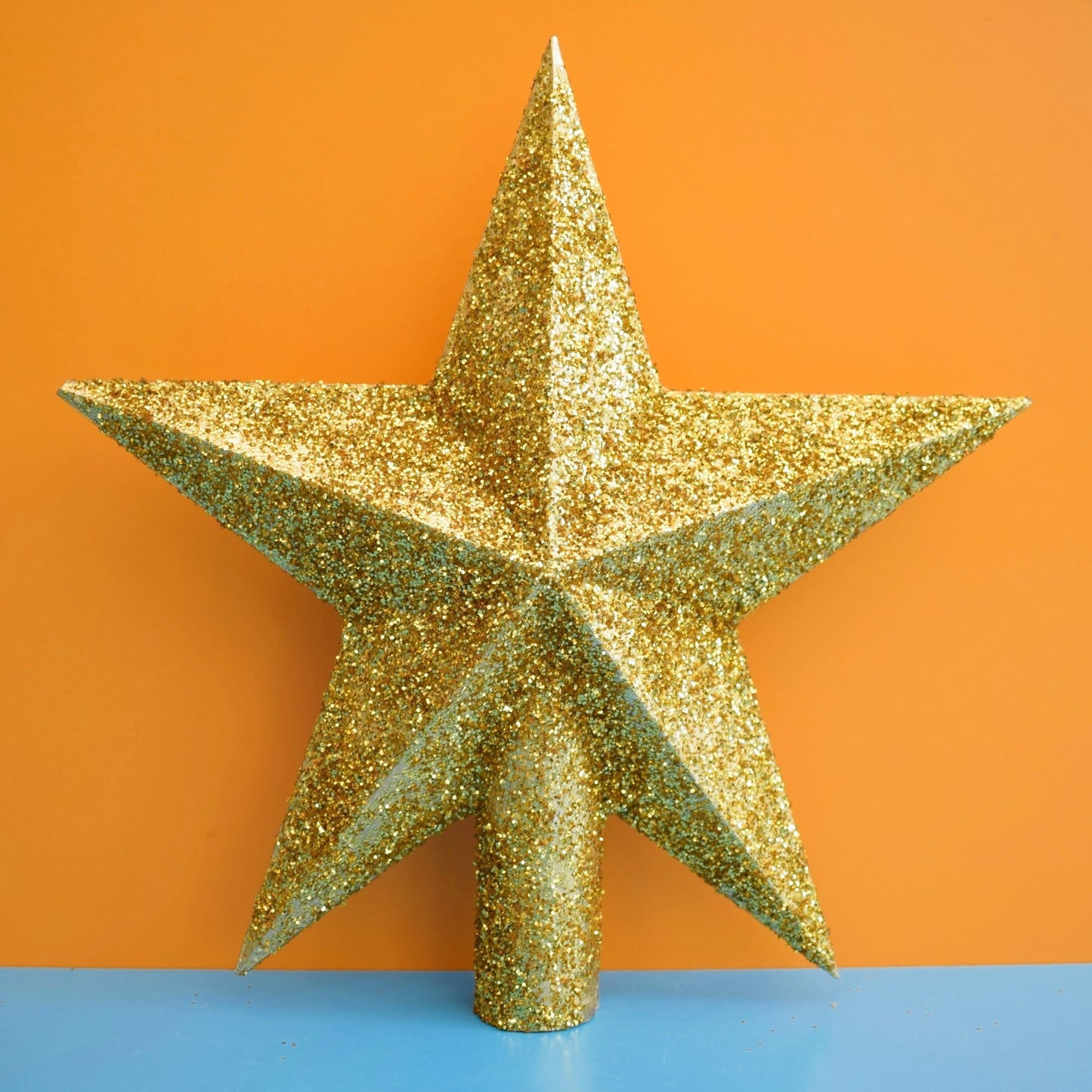 Vintage 1970s Glittery Christmas Star / Tree Topper Decoration by Pineapple Retro