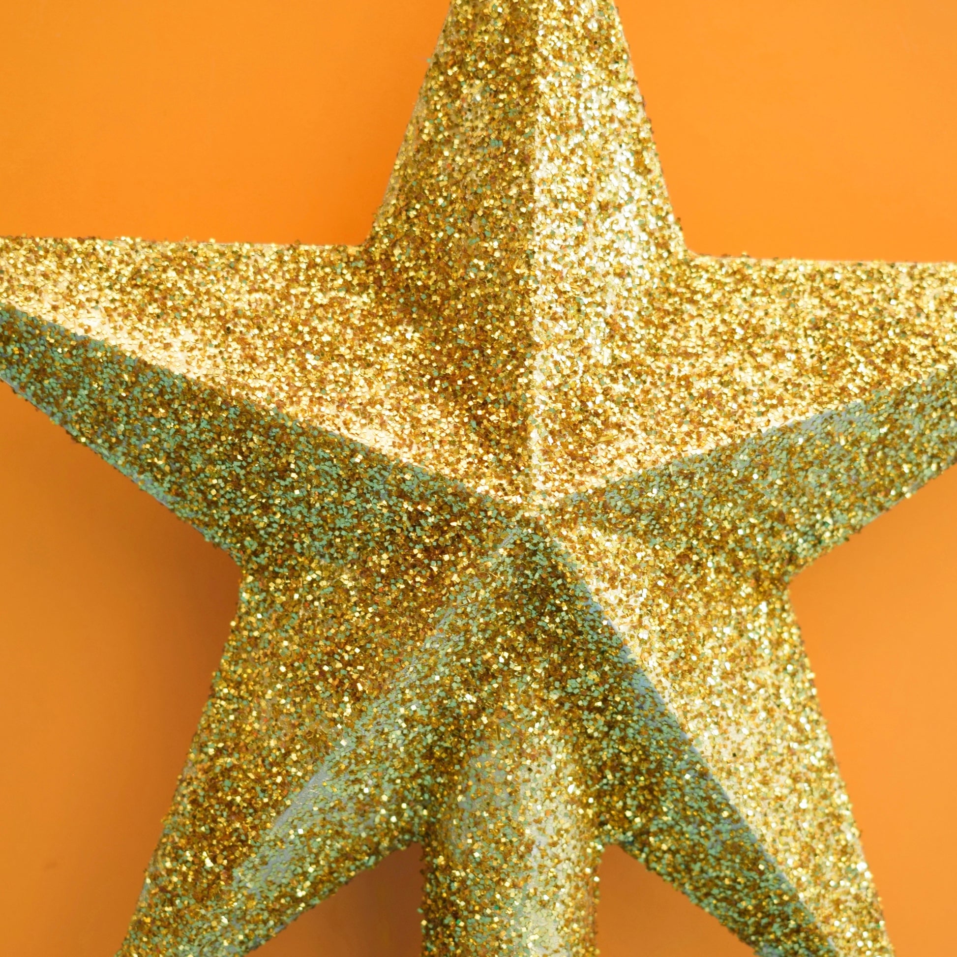 Vintage 1970s Glittery Christmas Star / Tree Topper Decoration by Pineapple Retro
