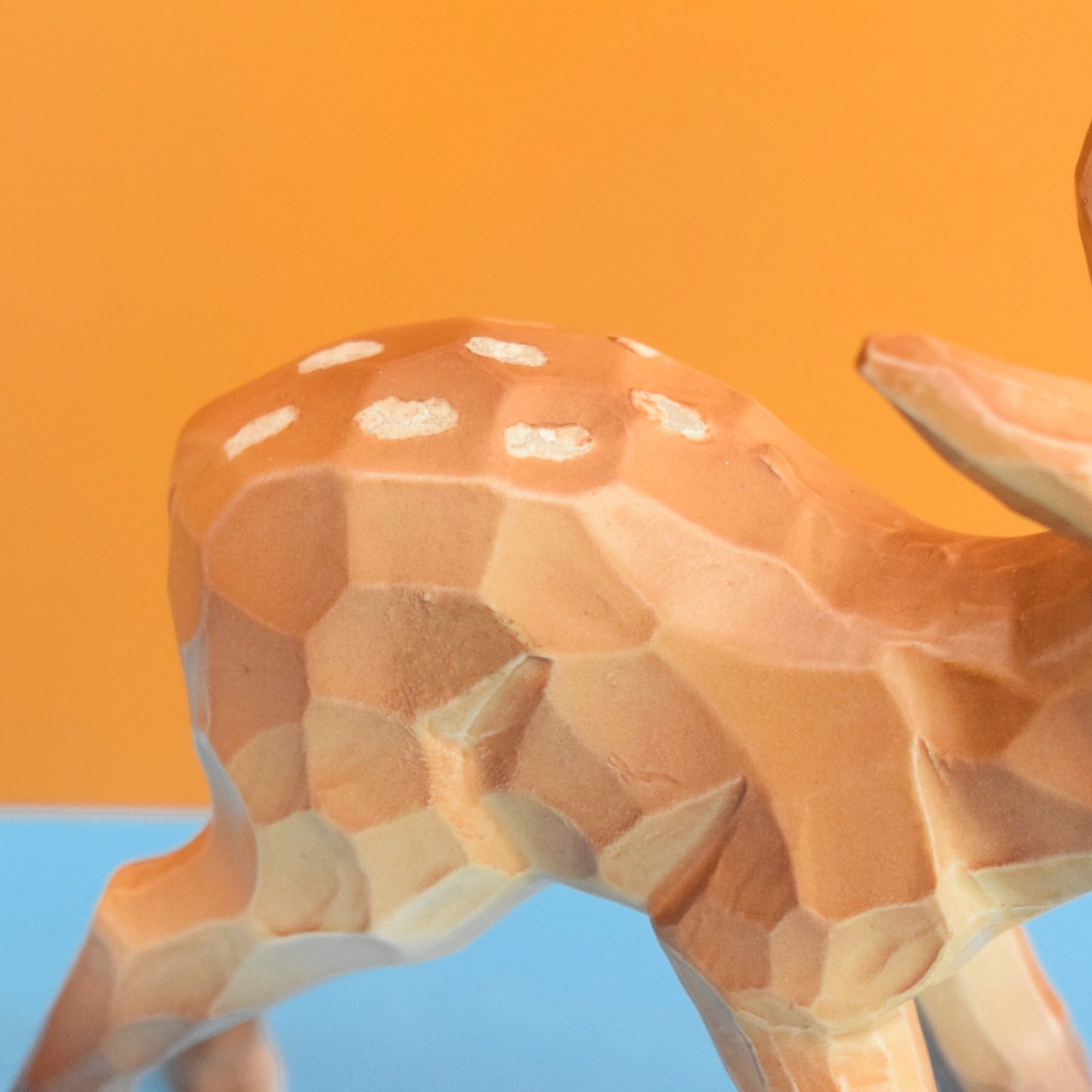 Vintage 1960s Bambi Kitsch Ornaments - Ceramic Deer - Wood Effect