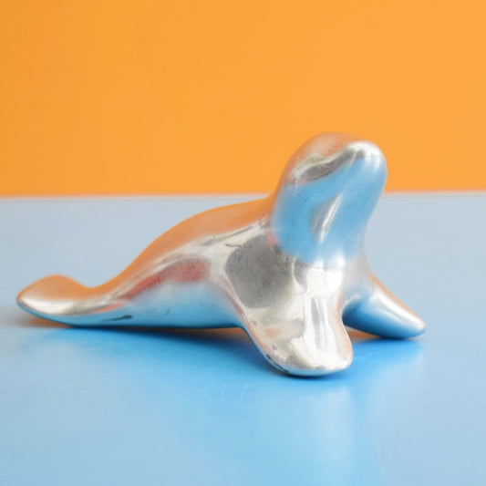 Vintage 1970s Hoselton Aluminium Ornament - Seal - Canada