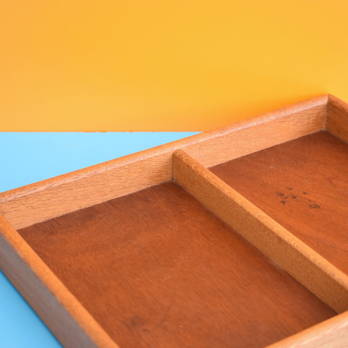 Vintage 1950s Oak Display Shelf / Drawer Organiser