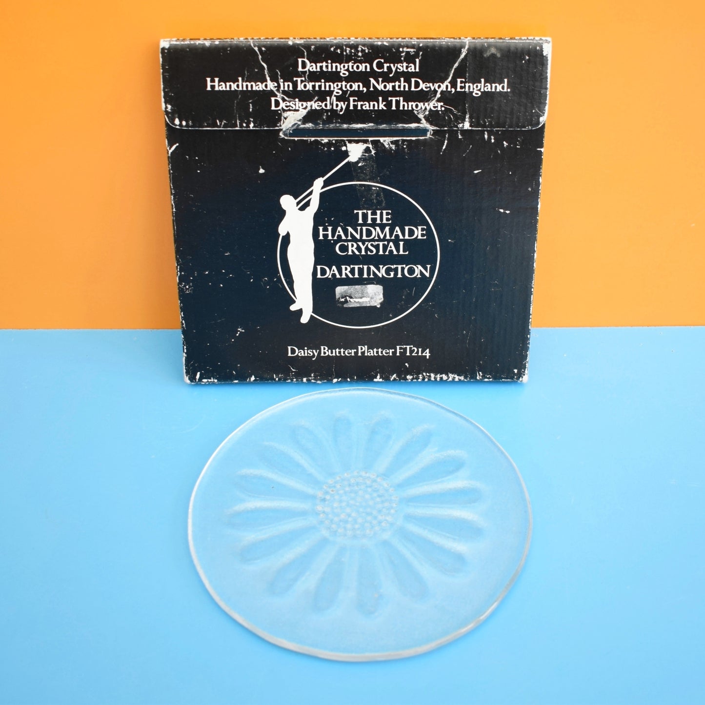 Vintage 1970s Dartington Daisy Glass Plate / Platters - Boxed