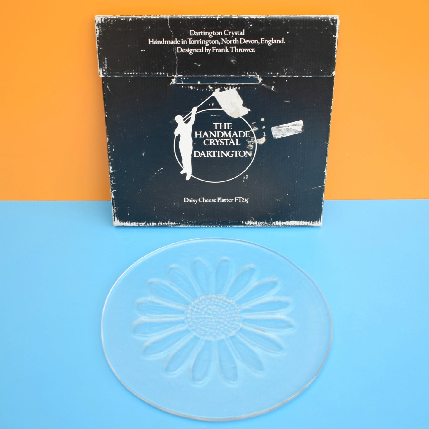 Vintage 1970s Dartington Daisy Glass Plate / Platters - Boxed