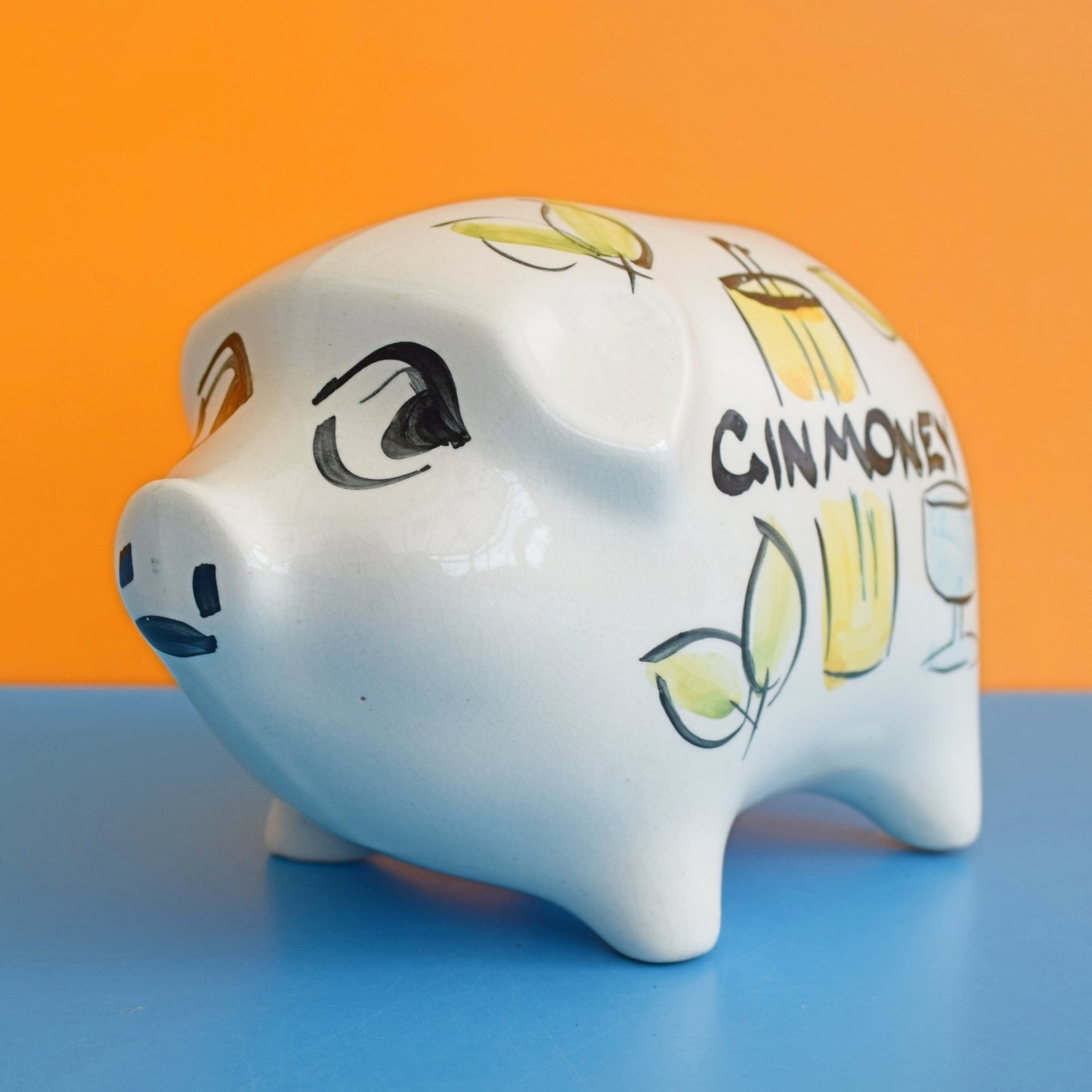 Vintage 1960s Pig Money Bank - Geoffrey Maund - Gin Money