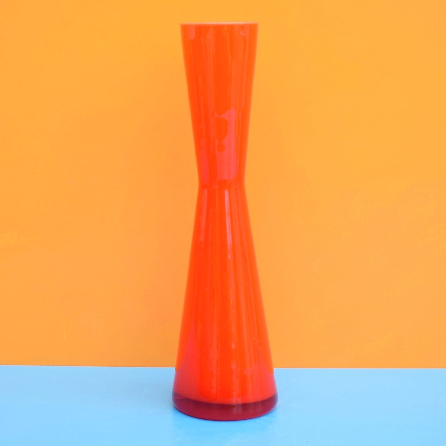 Vintage 1960s Cased Glass Vase - Orange - Italian