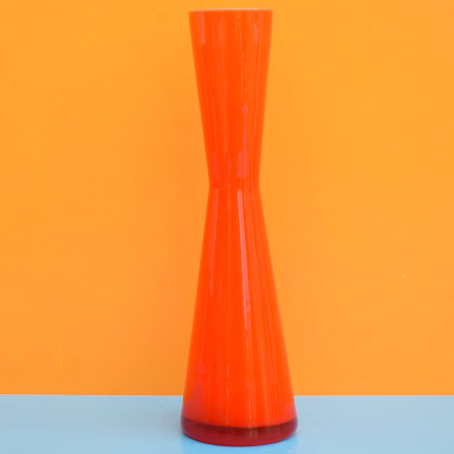 Vintage 1960s Cased Glass Vase - Orange - Italian