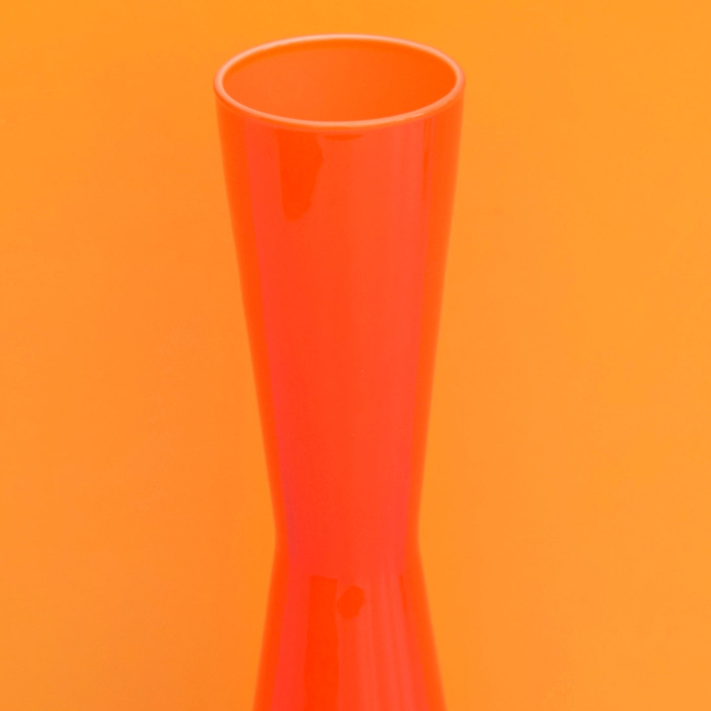 Vintage 1960s Cased Glass Vase - Orange - Italian