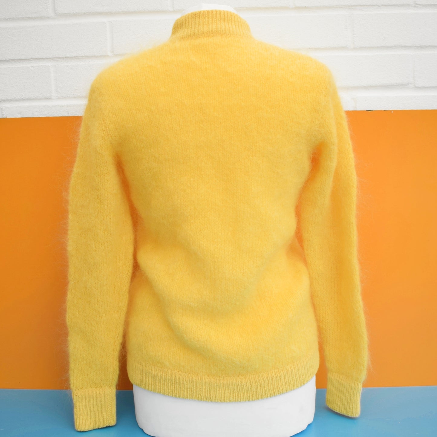 Vintage 1970s Warm Hand Knitted Mohair Jumper- Yellow