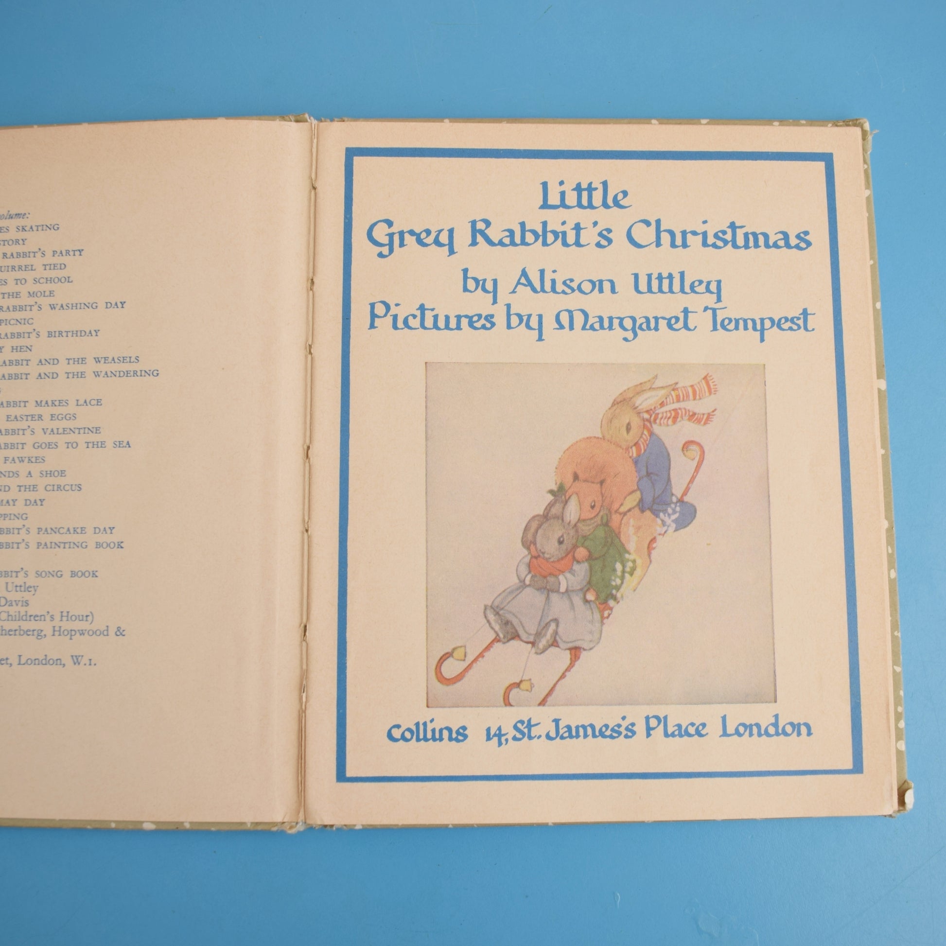 Vintage 1970s Margaret Tempest Little Grey Rabbit's Christmas Book by Vintage