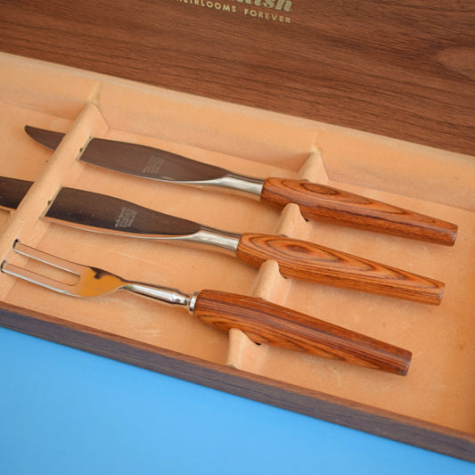 Vintage 1960s Danish Mode Carving Set- Boxed