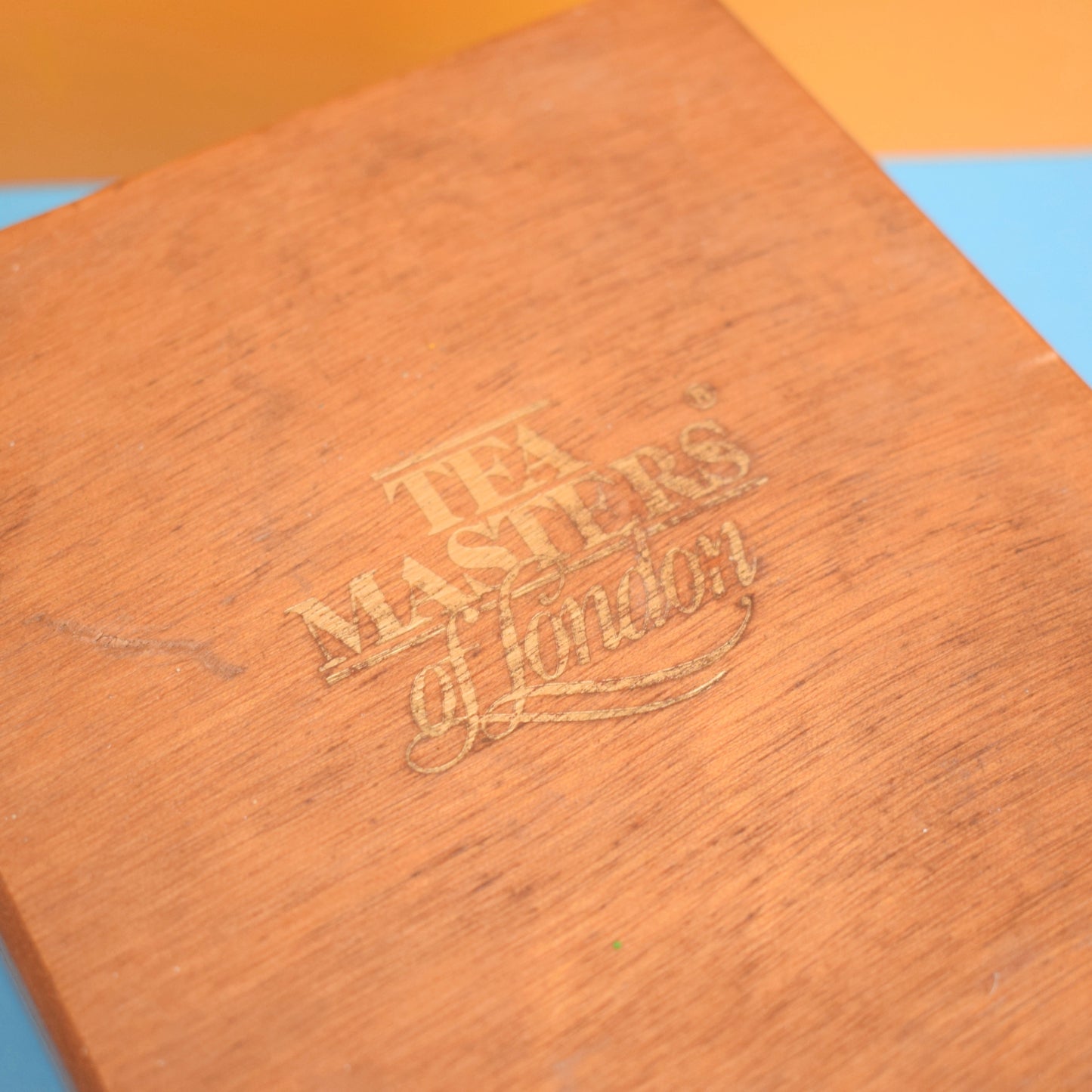 Vintage 1970s Glass Christmas Baubles - Orange / Gold - Wooden Box