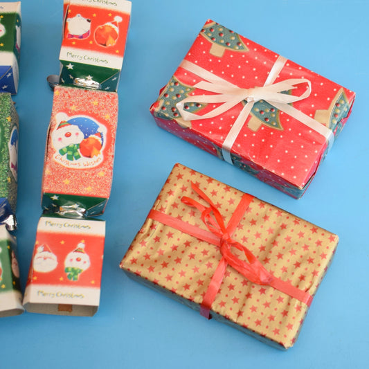 Vintage 1990s Kitsch Mini Present Tree Decorations / Crackers - Mixed