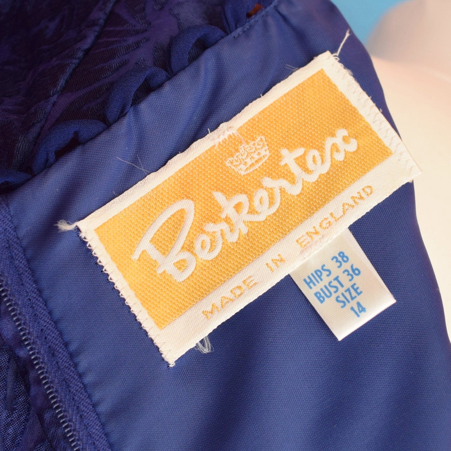 Vintage 1960s Shift Dress - Berkertex Size 12/14 - Royal Blue