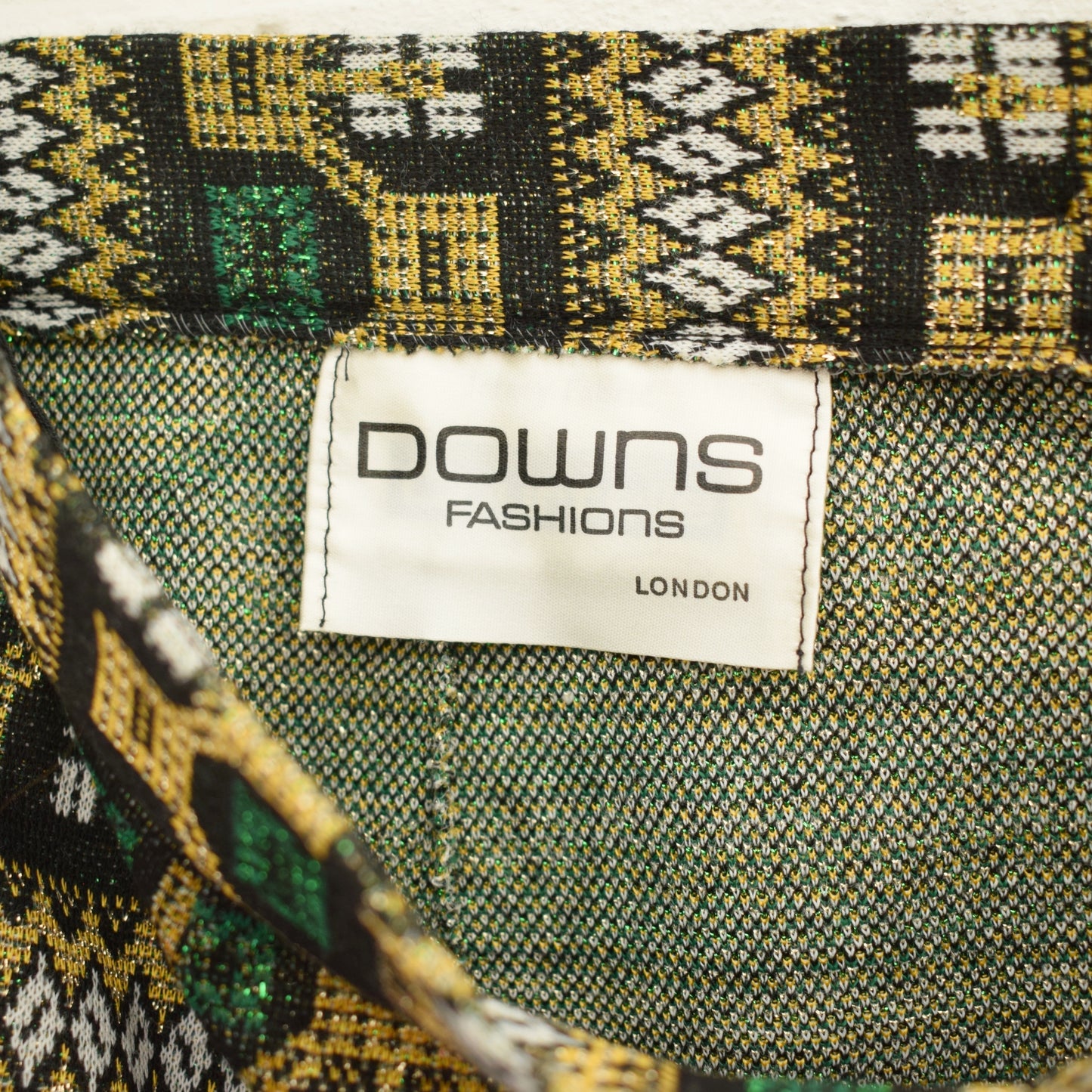 Vintage 1960s Maxi Skirt - Downs Fashions Size 12 - Lurex Gold / Green