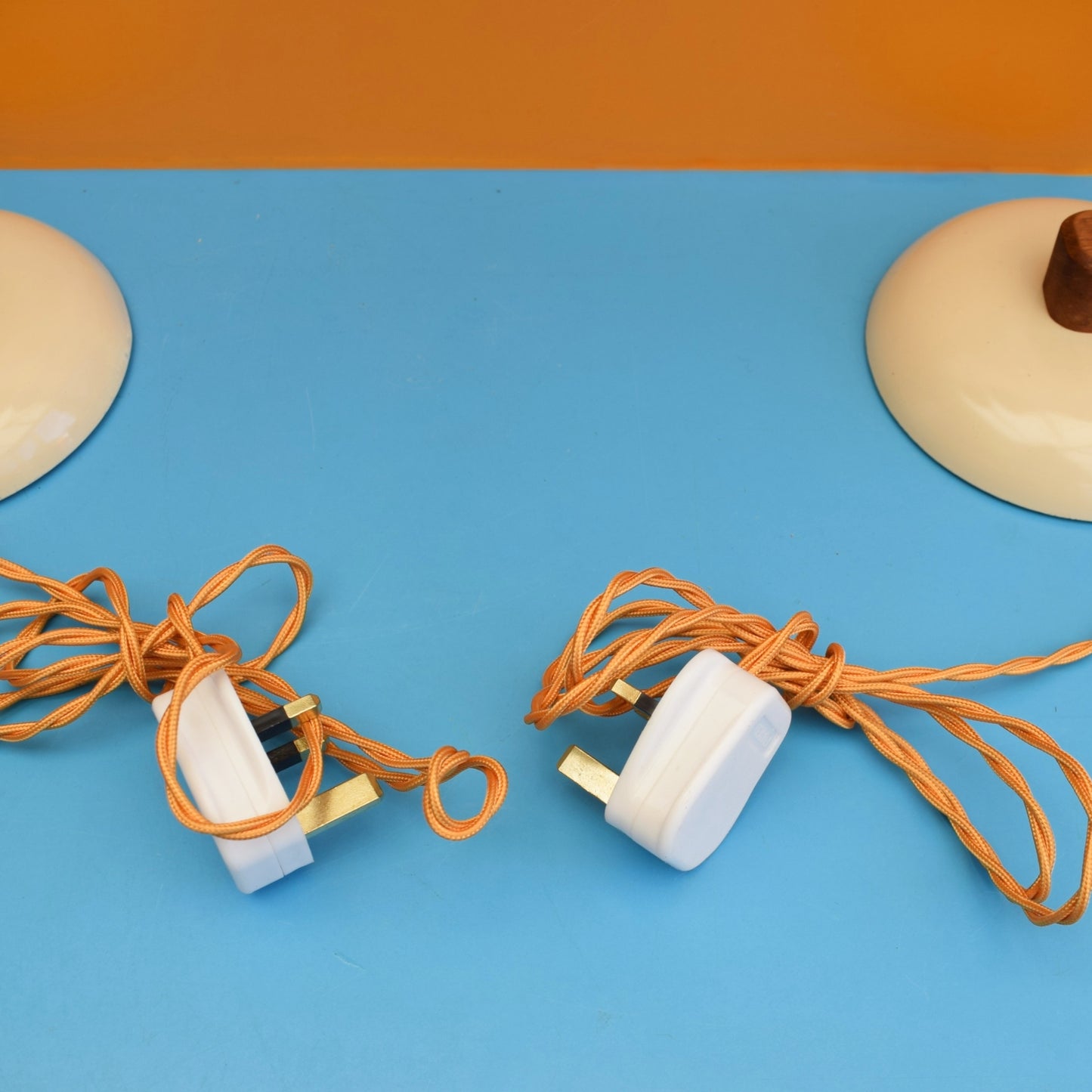 Vintage 1960s Mac Lamp Pair - Conran Desk - Cream