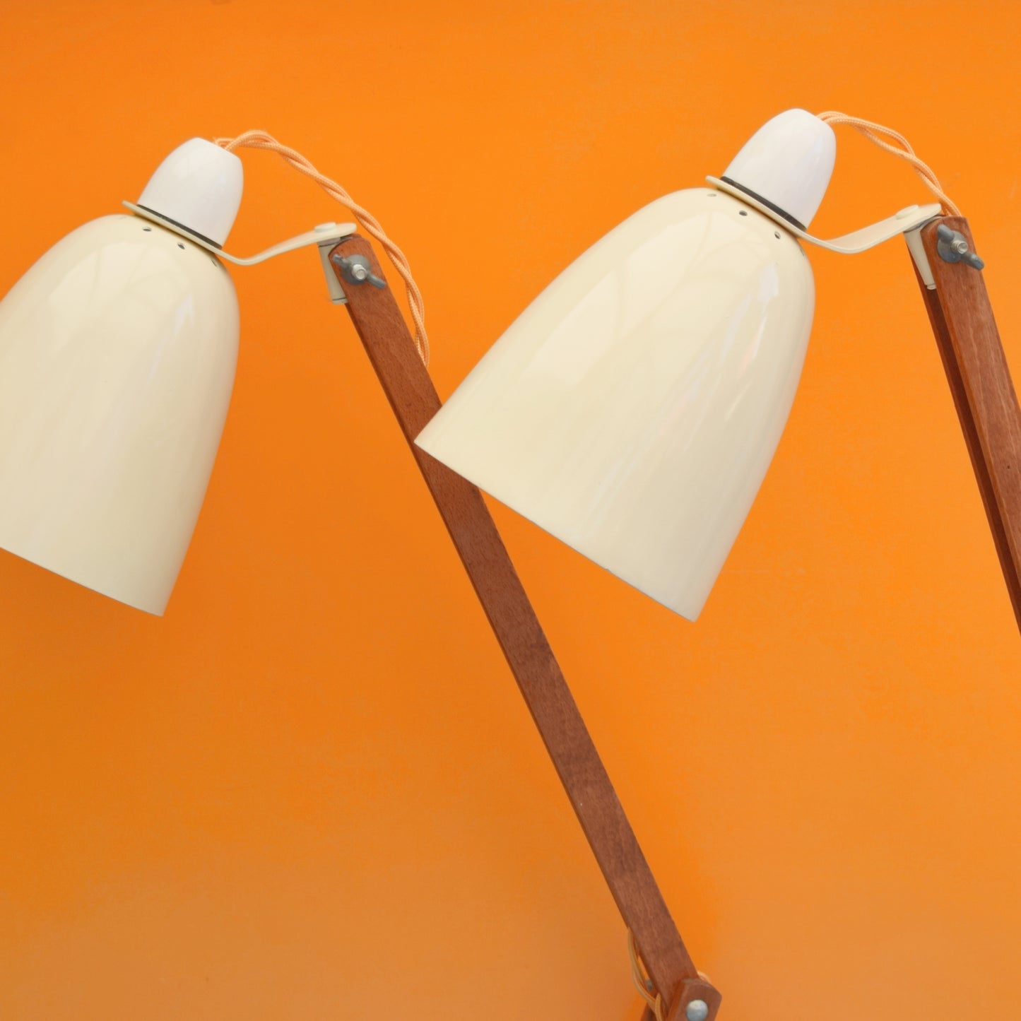 Vintage 1960s Mac Lamp Pair - Conran Desk - Cream