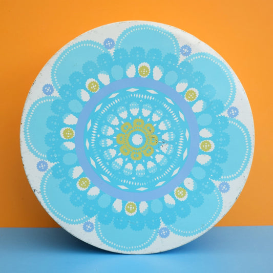 Vintage 1970s Metal Tin - Danish by IRA - Blue Flower - Ethel Von Horn