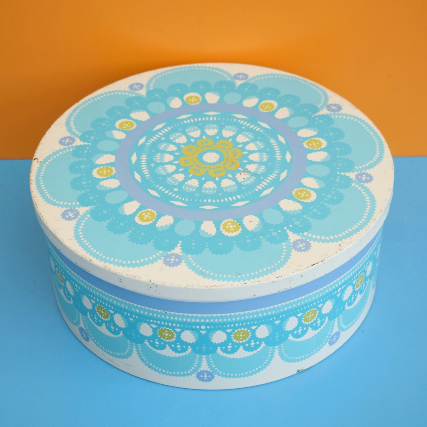 Vintage 1970s Metal Tin - Danish by IRA - Blue Flower - Ethel Von Horn