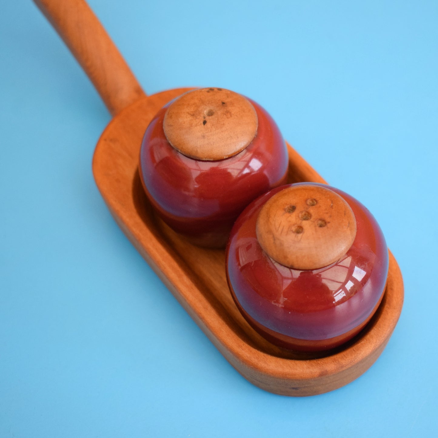 Vintage 1960s Salt & Pepper On Teak Stand - Jie Gantofta - Sweden