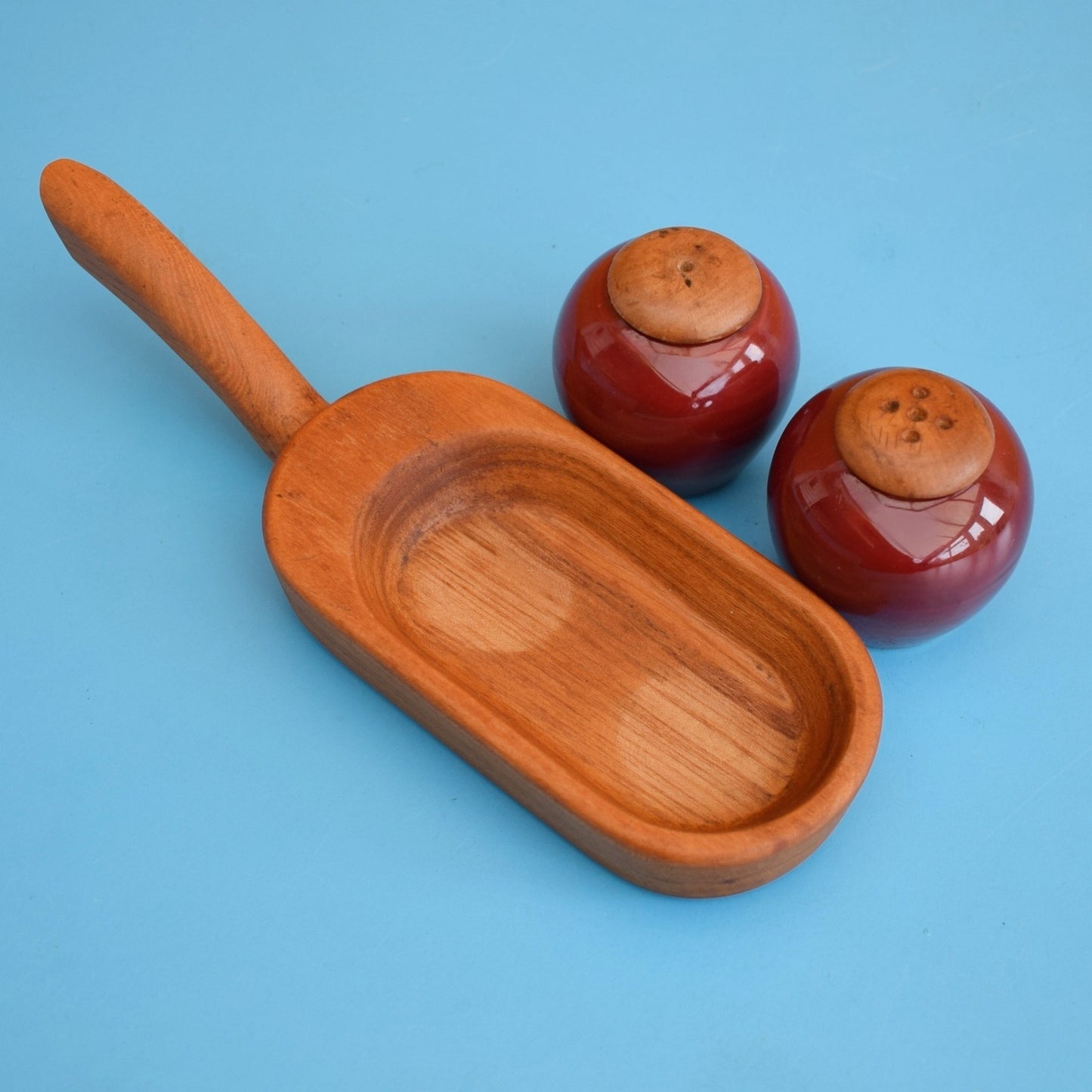 Vintage 1960s Salt & Pepper On Teak Stand - Jie Gantofta - Sweden