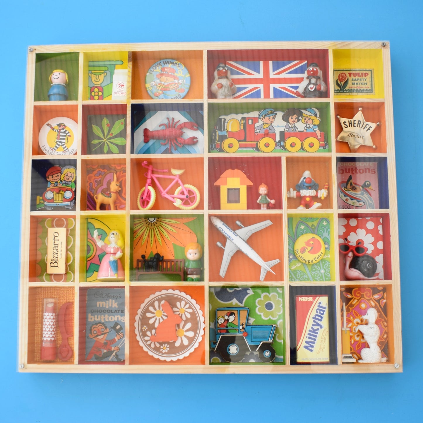 Vintage Mixed Wooden Printers Tray & Amazing Contents