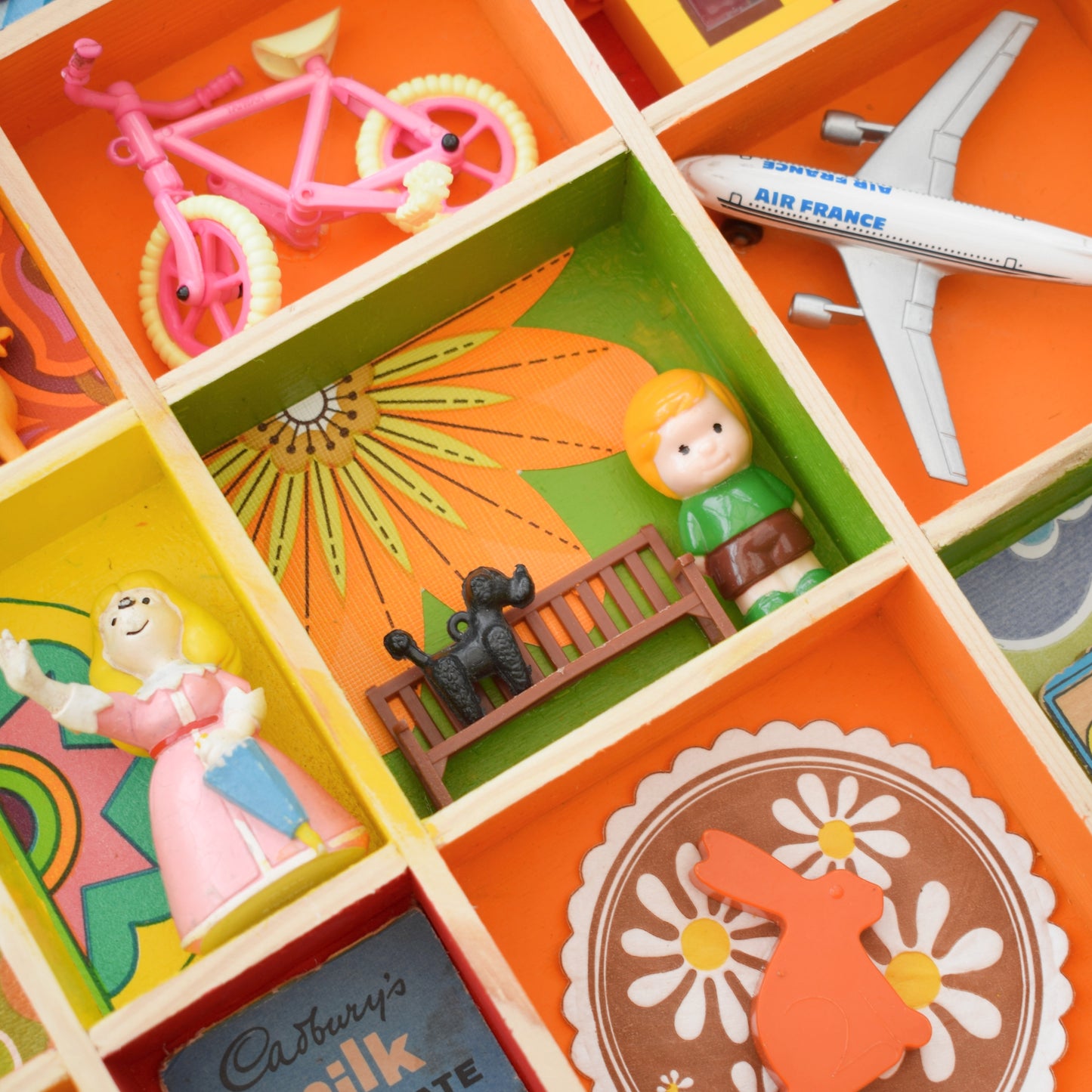 Vintage Mixed Wooden Printers Tray & Amazing Contents