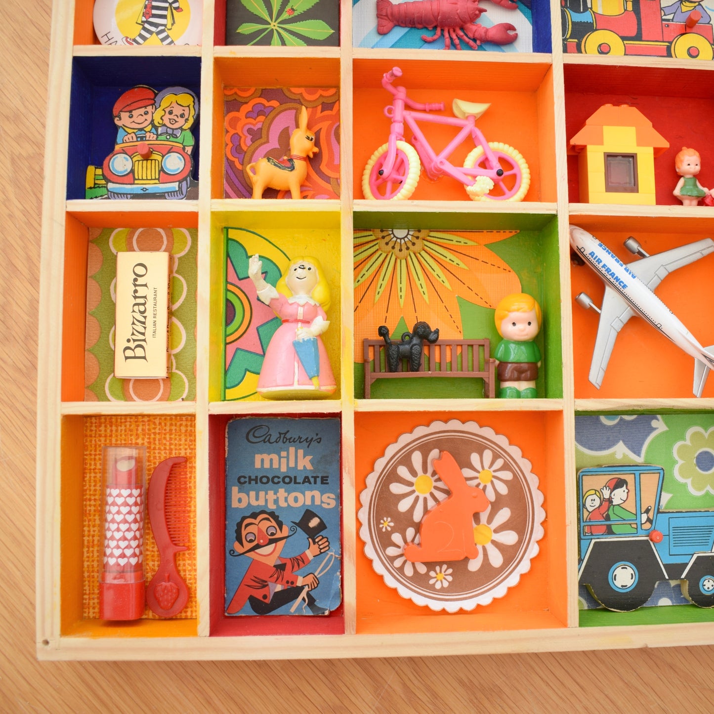 Vintage Mixed Wooden Printers Tray & Amazing Contents