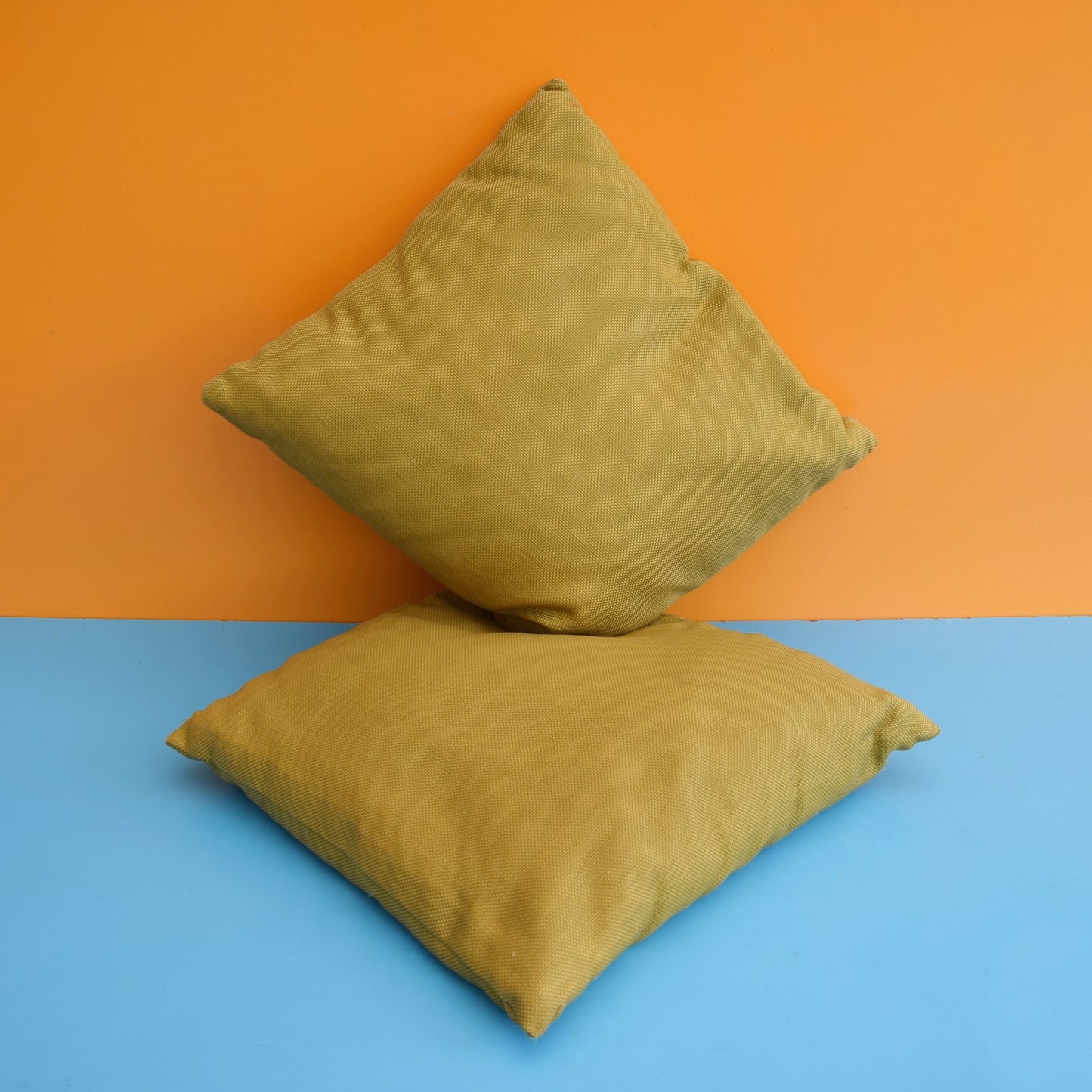 Vintage 1970s Cushions / Pads - Olive x2